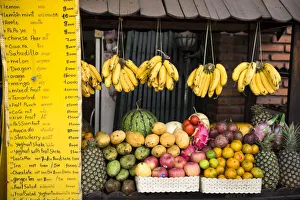 Fruit Stall, Vientiane, Laos, Indochina, Asia Fruit Stall, Vientiane, Laos, Indochina, Asia