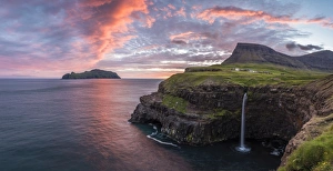 Gasadalur, Vagar island, Faroe Islands, Denmark Gasadalur, Vagar island, Faroe Islands, Denmark