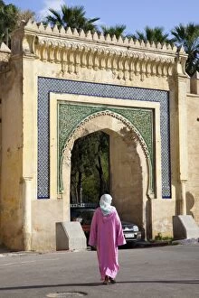 Gate in the city walls of the Old Medina in Fes, Morocco