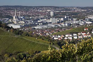 Germany, Baden-Wurttemburg, Stuttgart-Unter-Turkheim, elevated view of Mercedes-Benz Germany, Baden-Wurttemburg, Stuttgart-Unter-Turkheim, elevated view of Mercedes-Benz