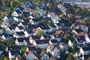 Germany, Baden-Wurttemburg, Stuttgart-Uhlbach, elevated village view in the fall Germany, Baden-Wurttemburg, Stuttgart-Uhlbach, elevated village view in the fall