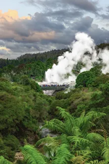 A geyser in Whakarewarewa park in Rotorua, New Zealand A geyser in Whakarewarewa park in Rotorua, New Zealand