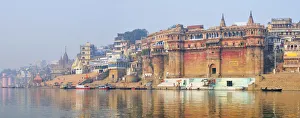 The ghats along the Ganges river banks, Varanasi, India The ghats along the Ganges river banks, Varanasi, India