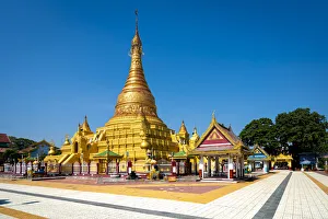 Golden Eindawya Paya (AKA Ein Daw Yar Pagoda) against clear sky on sunny day, Mandalay Golden Eindawya Paya (AKA Ein Daw Yar Pagoda) against clear sky on sunny day, Mandalay