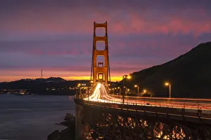 Golden Gate Bridge at evening, Marin County, San Francisco, California, USA Golden Gate Bridge at evening, Marin County, San Francisco, California, USA