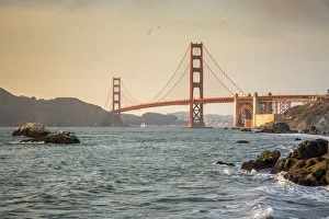 Golden Gate Bridge at sunset shot from Baker Beach Golden Gate Bridge at sunset shot from Baker Beach