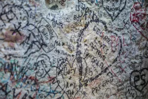 Graffiti and messages of love at the entrance of Casa Giullieta, Verona, Veneto, Italy
