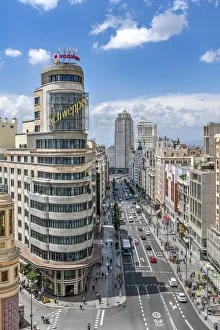 Gran Via and city skyline, Madrid, Community of Madrid, Spain Gran Via and city skyline, Madrid, Community of Madrid, Spain