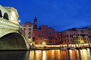 Grand Canal Ponte Di Rialto Bridge at night Grand Canal Ponte Di Rialto Bridge at night