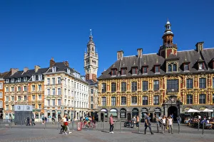 The Grand Place, Lille Chamber of Commerce Belfry and Old Stock Exchange, Lille, France The Grand Place, Lille Chamber of Commerce Belfry and Old Stock Exchange, Lille, France