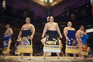Images Dated 16th May 2006: Grand Taikai Sumo Wrestling Tournament Dohyo ring entering