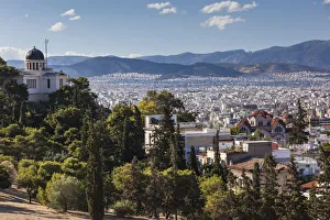 Greece, Athens of the Athens Observatory from Pnyx Hill Greece, Athens of the Athens Observatory from Pnyx Hill