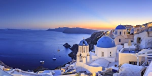 Greece, Cyclades, Oia town and Santorini Caldera Greece, Cyclades, Oia town and Santorini Caldera