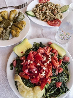 Horta Gallery: Greek Cuisine. Horta or Wild Greens, Courgettes with Rice, Stuffed Cabbage Leaves Dolma
