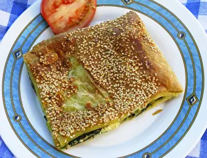Greek Cuisine. Spanokopita. Spinach and Cheese Pie Greek Cuisine. Spanokopita. Spinach and Cheese Pie