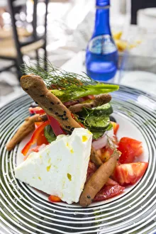 Greek salad, Mykonos Town, Mykonos, Cyclade Islands, Greece Greek salad, Mykonos Town, Mykonos, Cyclade Islands, Greece