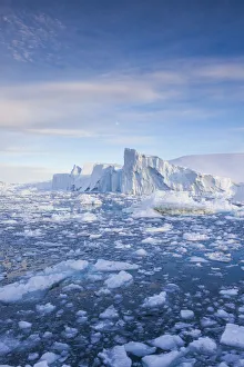 Greenland, Disko Bay, Ilulissat, floating ice at sunset Greenland, Disko Bay, Ilulissat, floating ice at sunset