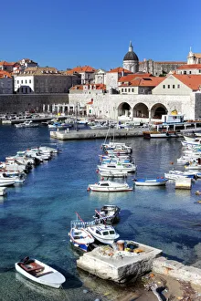 Harbor in the old city, Dubrovnik, Dalmatia, Croatia Harbor in the old city, Dubrovnik, Dalmatia, Croatia