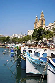 Harbour, St. Joseph Church, Msida, Malta Harbour, St. Joseph Church, Msida, Malta