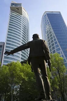 Images Dated 7th July 2008: Hermenegildo Galeana statue & financial district, Mexico City, Mexico