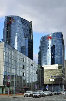 High-rise office buildings in the modern city. Vilnius, Lithuania High-rise office buildings in the modern city. Vilnius, Lithuania