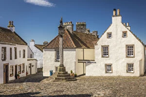 Dunfermline Collection: Historic market square with market cross in the village of Culross, Fife, Scotland