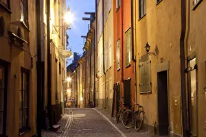 Historic old street in Gamla Stan (Old Town) in Stockholm, Sweden Historic old street in Gamla Stan (Old Town) in Stockholm, Sweden