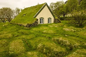 Hof, southern Iceland. Turf roof church Hof, southern Iceland. Turf roof church