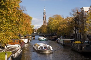 Holland, Amsterdam, Prinsengracht, Westerkerk church Holland, Amsterdam, Prinsengracht, Westerkerk church