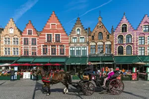 Belgian Collection: Horse carriage in Markt or Market Square, Bruges, West Flanders, Belgium