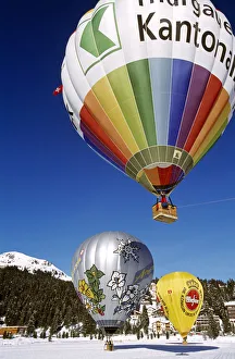 Hot-air balloon, Arosa, Grisons, Switzerland Hot-air balloon, Arosa, Grisons, Switzerland