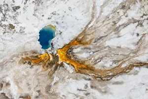 Hot spring from the air, Yellowstone National Park, Wyoming, USA Hot spring from the air, Yellowstone National Park, Wyoming, USA