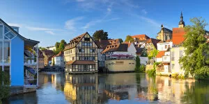 Images Dated 7th August 2018: Hotel Nepomuk and Eckerts restaurant on River Regnitz, Bamberg (UNESCO World Heritage