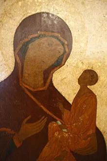 Icon of Holy Virgin, city museum, Pskov, Pskov region, Russia Icon of Holy Virgin, city museum, Pskov, Pskov region, Russia