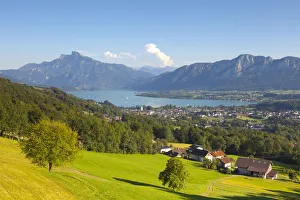 Idyllic Landscape, Mondsee, Mondsee Lake, Oberosterreich, Upper Austria, Austria Idyllic Landscape, Mondsee, Mondsee Lake, Oberosterreich, Upper Austria, Austria