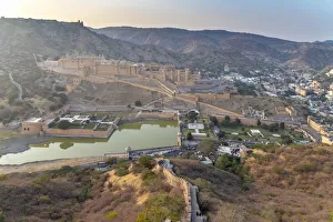India, Rajasthan, Jaipur, Amber, Amber Fort and Wall Fortifications India, Rajasthan, Jaipur, Amber, Amber Fort and Wall Fortifications