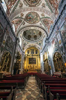 Interior of the Church of Iglesia del Hospital de los Venerables Sacerdotes or Hospital Interior of the Church of Iglesia del Hospital de los Venerables Sacerdotes or Hospital