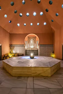 Interior view of the historical Hammam El Andalus arab baths dated around 14th century Interior view of the historical Hammam El Andalus arab baths dated around 14th century