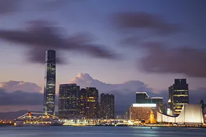 International Commerce Center (ICC) and Tsim Sha Tsui at dusk, Kowloon, Hong Kong, China International Commerce Center (ICC) and Tsim Sha Tsui at dusk, Kowloon, Hong Kong, China