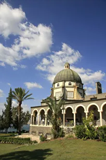 Israel, the Church of Beatitudes on the Mount of Beatitudes overlooking the Sea of Israel, the Church of Beatitudes on the Mount of Beatitudes overlooking the Sea of