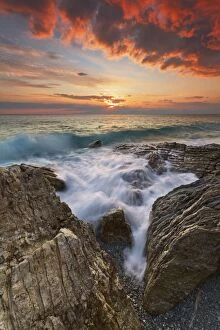 Images Dated 24th October 2014: Italy, Calabria, Sunset at Leucopetra Cliff