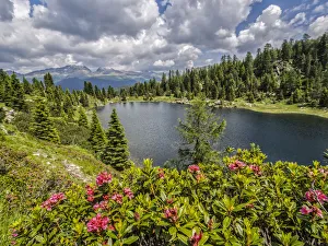 Italy, Dolomites, Rolle Pass, Colbricon lake Italy, Dolomites, Rolle Pass, Colbricon lake