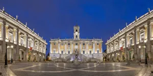 Italy, Lazio, Rome, Capitoline Hill, Piazza del Campidoglio, Palazzo Senatorio Italy, Lazio, Rome, Capitoline Hill, Piazza del Campidoglio, Palazzo Senatorio