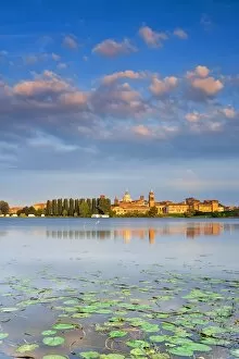 Images Dated 13th June 2013: Italy, Lombardy, Mantova district, Mantua, View towards the town and Lago Inferiore