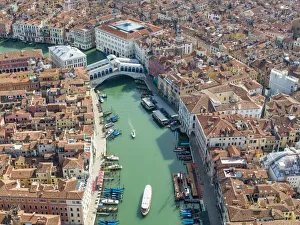 Italy, Veneto, Venice, Aerial view of Rialto Bridge Italy, Veneto, Venice, Aerial view of Rialto Bridge