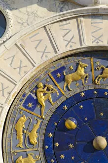 Images Dated 20th June 2011: Italy, Veneto, Venice, St. Marks Square (Piazza San Marco), Astronomical Clock Tower