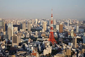 Images Dated 22nd December 2011: Japan, Tokyo, Roppongi, View of Tokyo Tower and City Skyline from Tokyo City View Tower