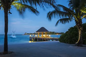 Jetty on the Anantara Dhigu resort, South Male Atoll, Maldives Jetty on the Anantara Dhigu resort, South Male Atoll, Maldives