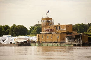 Juba, South Sudan. Barges transporting goods on the river Nile