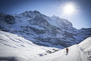 Jungfrau mountain from Kleine Scheidegg, Jungfrau Region, Berner Oberland, Switzerland Jungfrau mountain from Kleine Scheidegg, Jungfrau Region, Berner Oberland, Switzerland